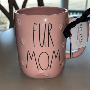 Rae Dunn Pink 'Fur Mom' Mug